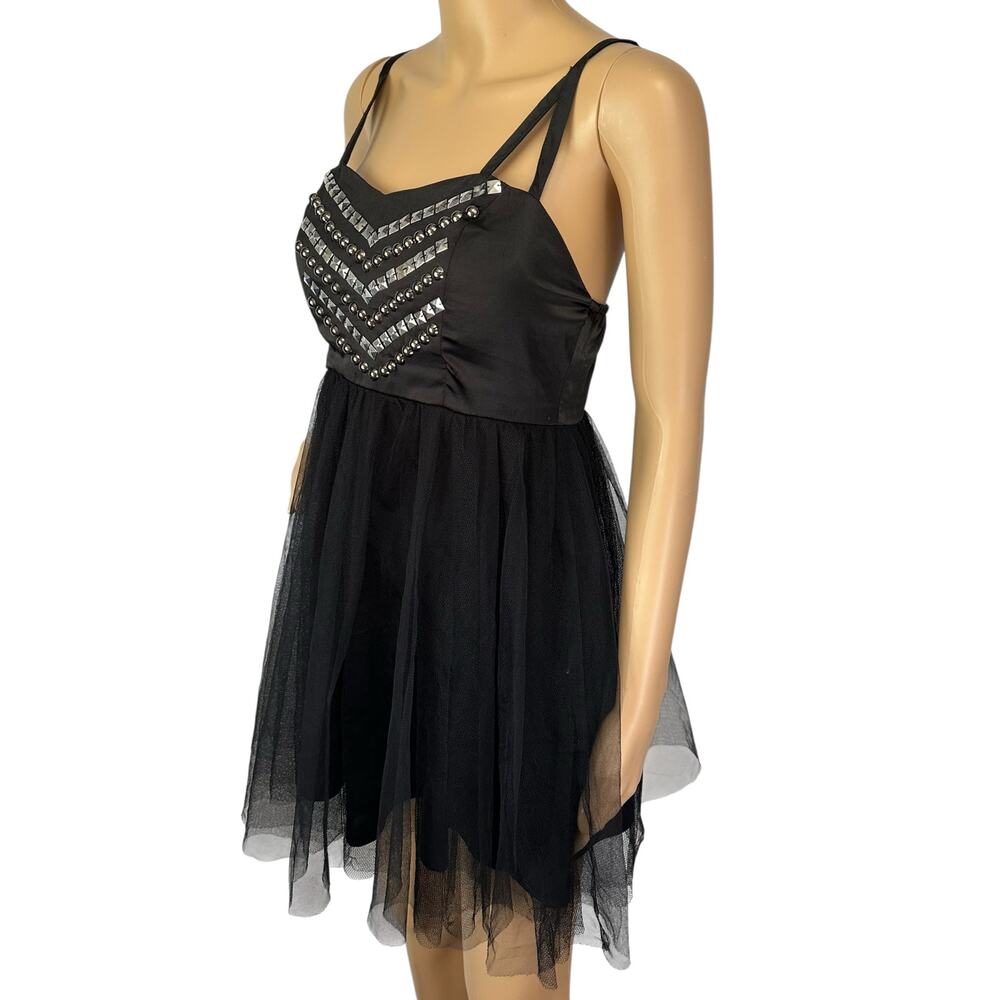 Hot Topic Studded Tutu Mini Dress Black Size M Tulle - Seen on WWE Diva AJ Lee - Picture 7 of 15